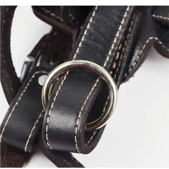 Black Leather Dog Harness New - Picture 3 of 14